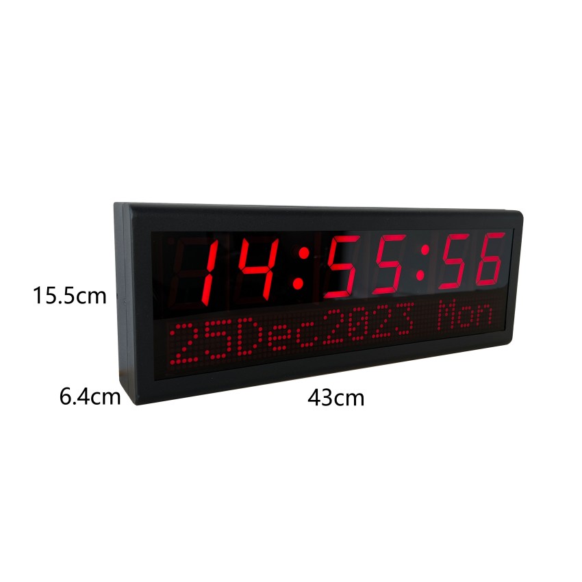 Black PoE digital wall clock