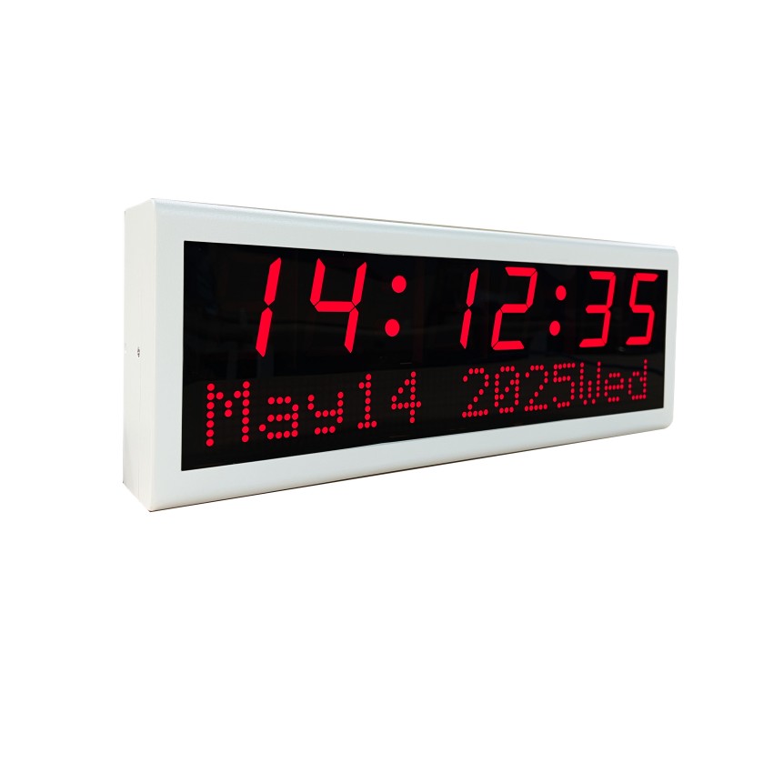 Custom White PoE Digital Wall Clock