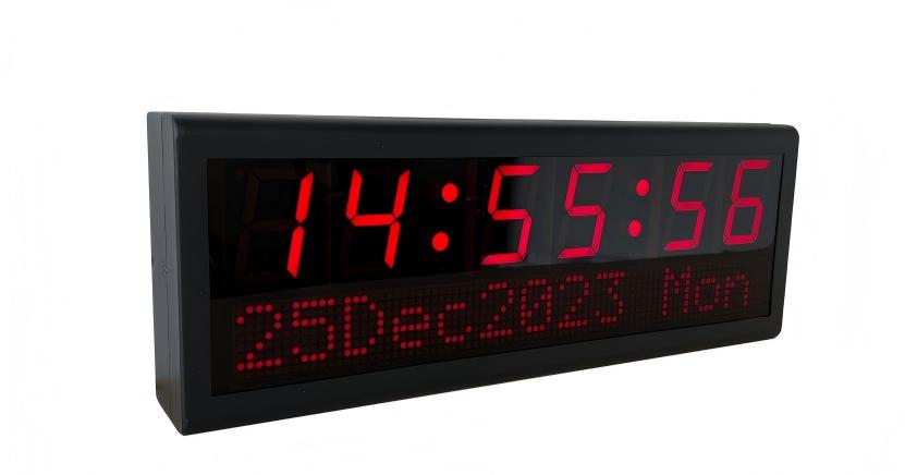 Black PoE digital clock