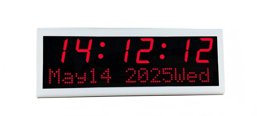 White PoE digital clock